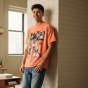 Vintage Oklahoma State Cowboys Big 8 Graphic T-shirt Orange Anvil - Size OS